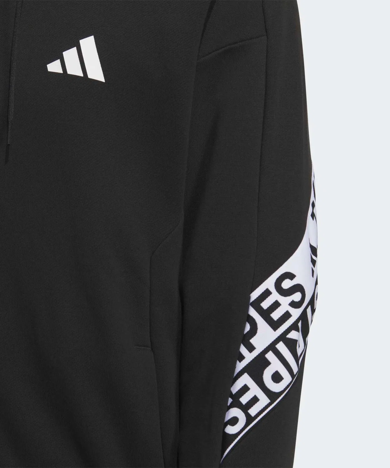 Мужская куртка свободного кроя с принтом, модель Wording Pack, Adidas, Black — фото 3