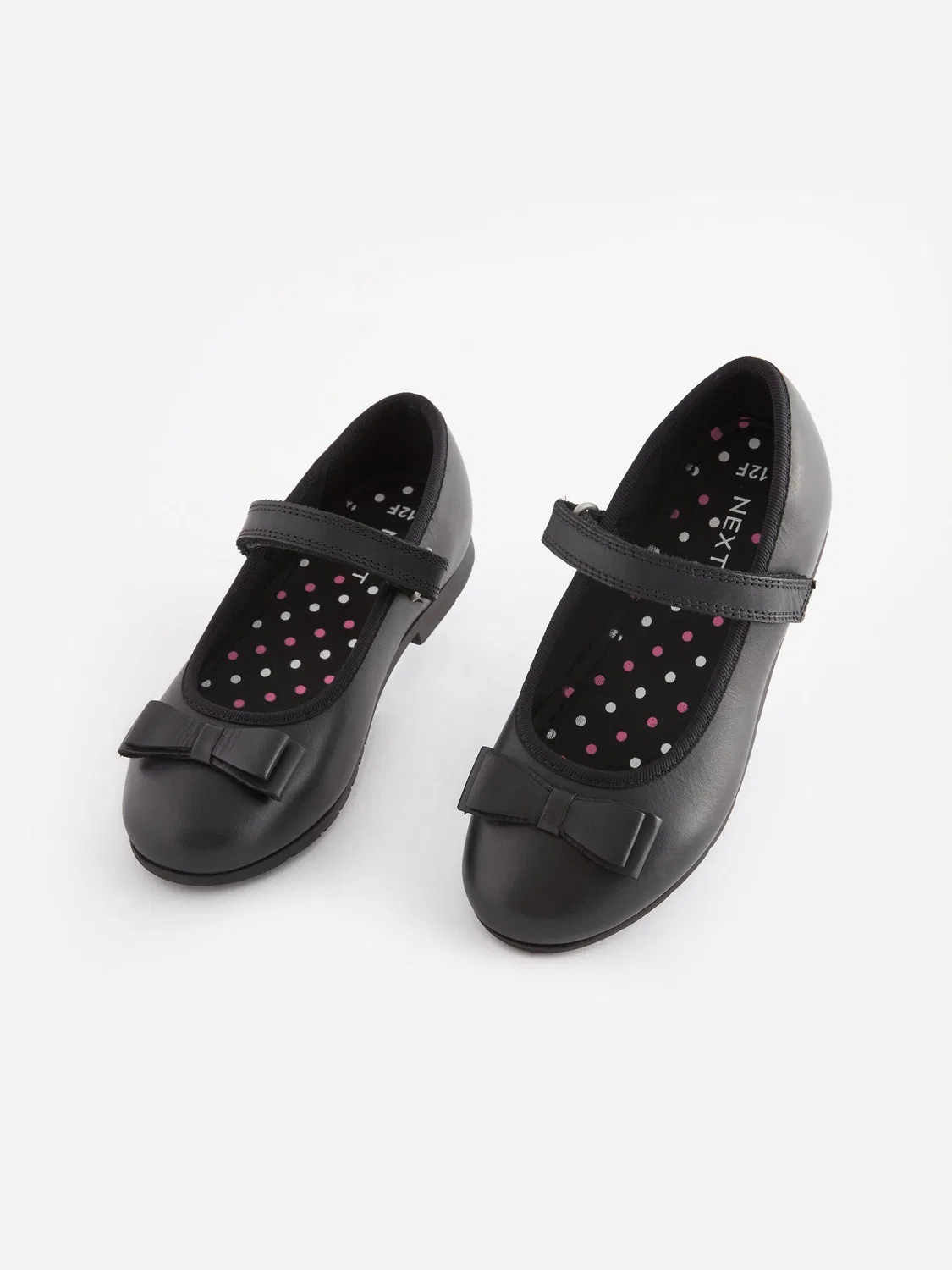 Туфли Мэри Джейн кожаные с бантом Next, Black Matt