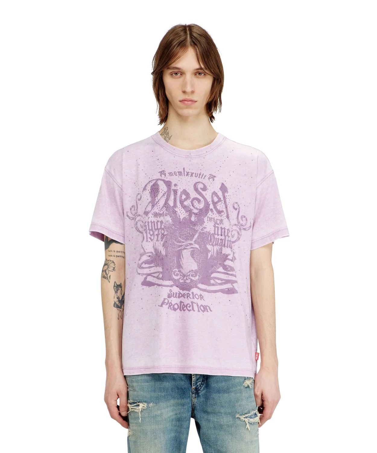 Мужская футболка с принтом T-NORM-AA8 DIESEL, Purple