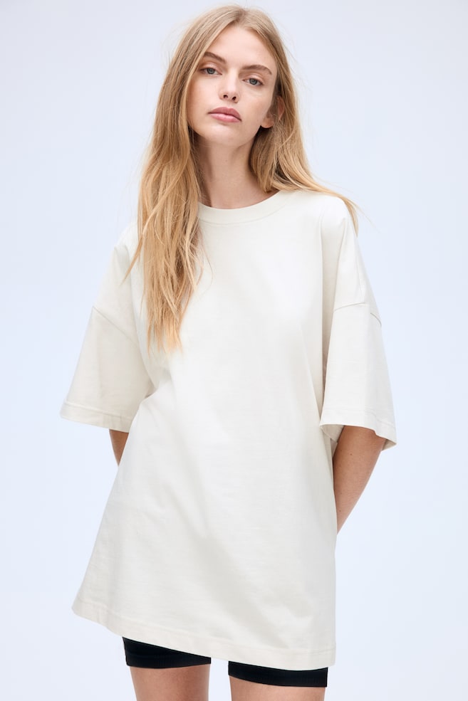 

Футболка оверсайз H&M, бежевый