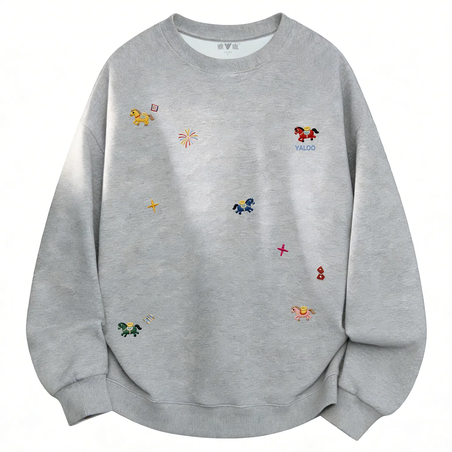 Детский свитшот унисекс с круглым вырезом Light Heather Gray Fleece-Lined YALU