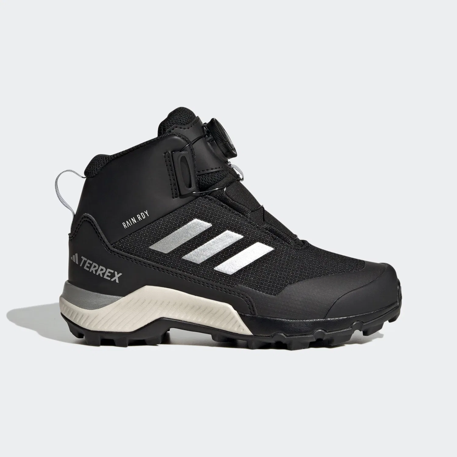 Детские зимние ботинки для ходьбы с быстрой шнуровкой Adidas TERREX, Core Black/Silver Metallic — фото 3