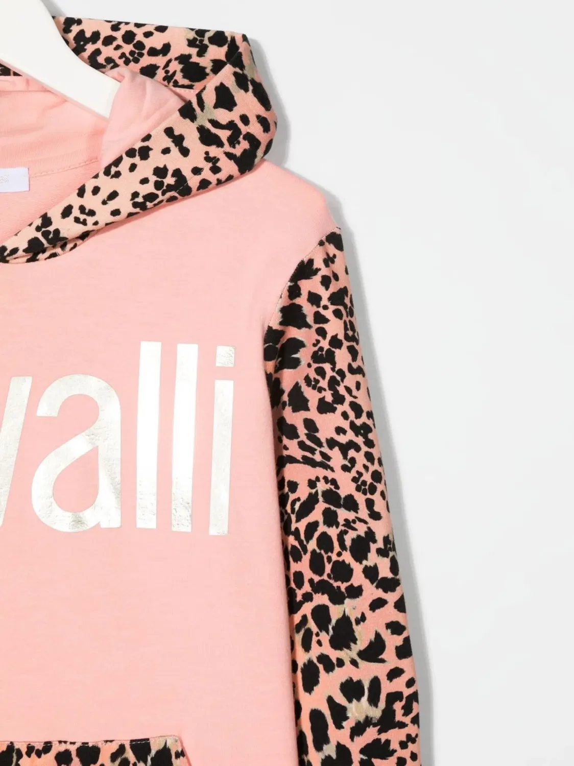 Roberto Cavalli Худи с леопардовыми панелями и металлическим логотипом — фото 2
