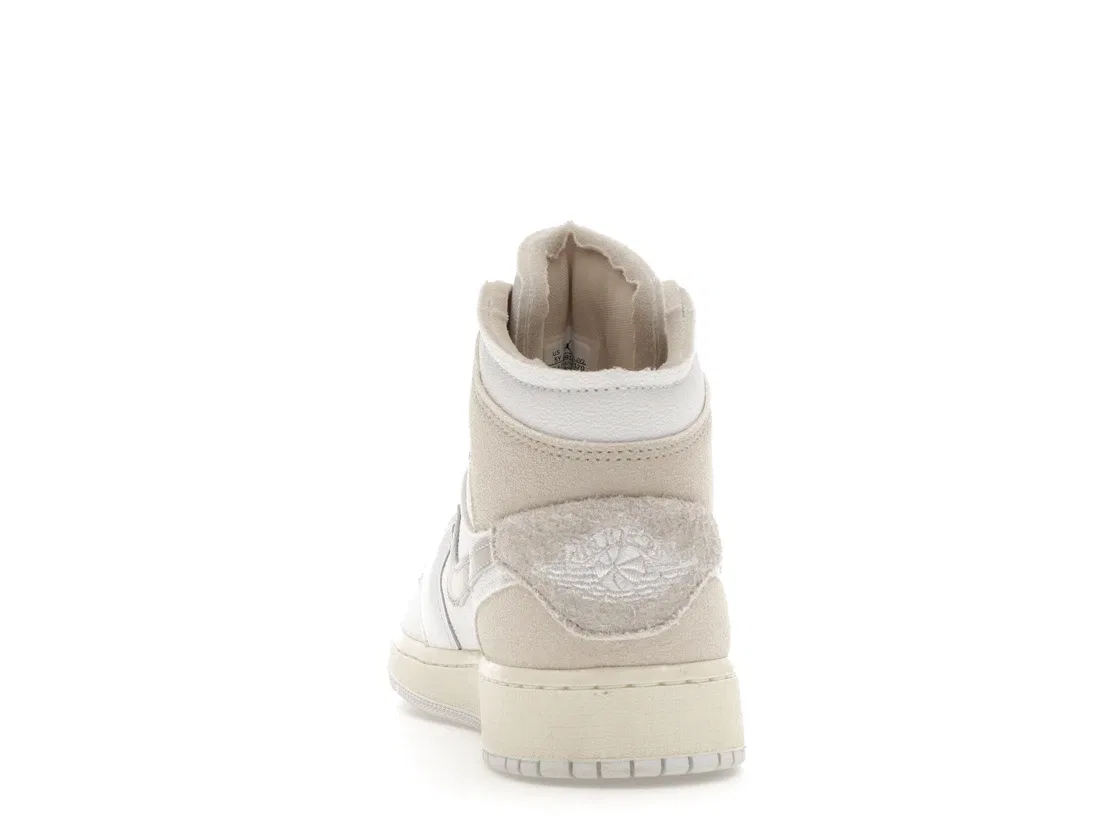 Детские кроссовки Lifestyle Jordan 1 Mid SE Craft Inside Out Tech Grey (GS) Jordan, White Tech Grey Sail Light Orewood Brown — фото 4