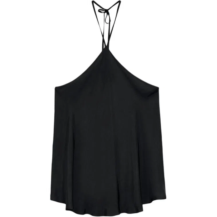 Женский топ без рукавов с завязками на шее ZARA, Black