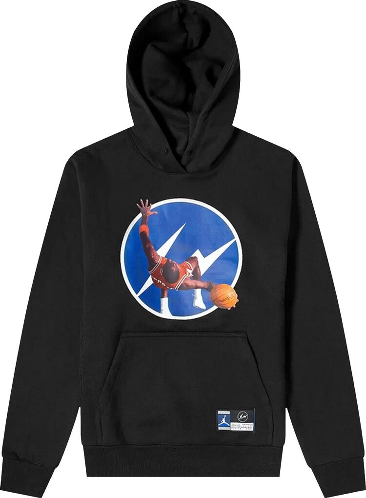 

Худи Air Jordan x Fragment Image Pullover Hoodie 'Black/Reflective Silver', черный