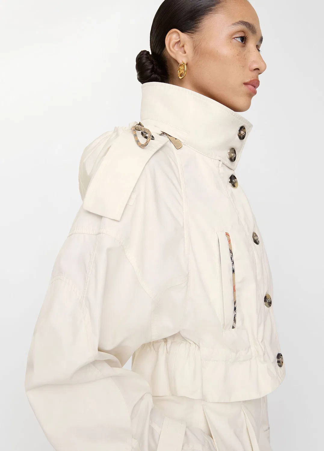 Куртка Burberry Cropped Ladymoor, white — фото 3