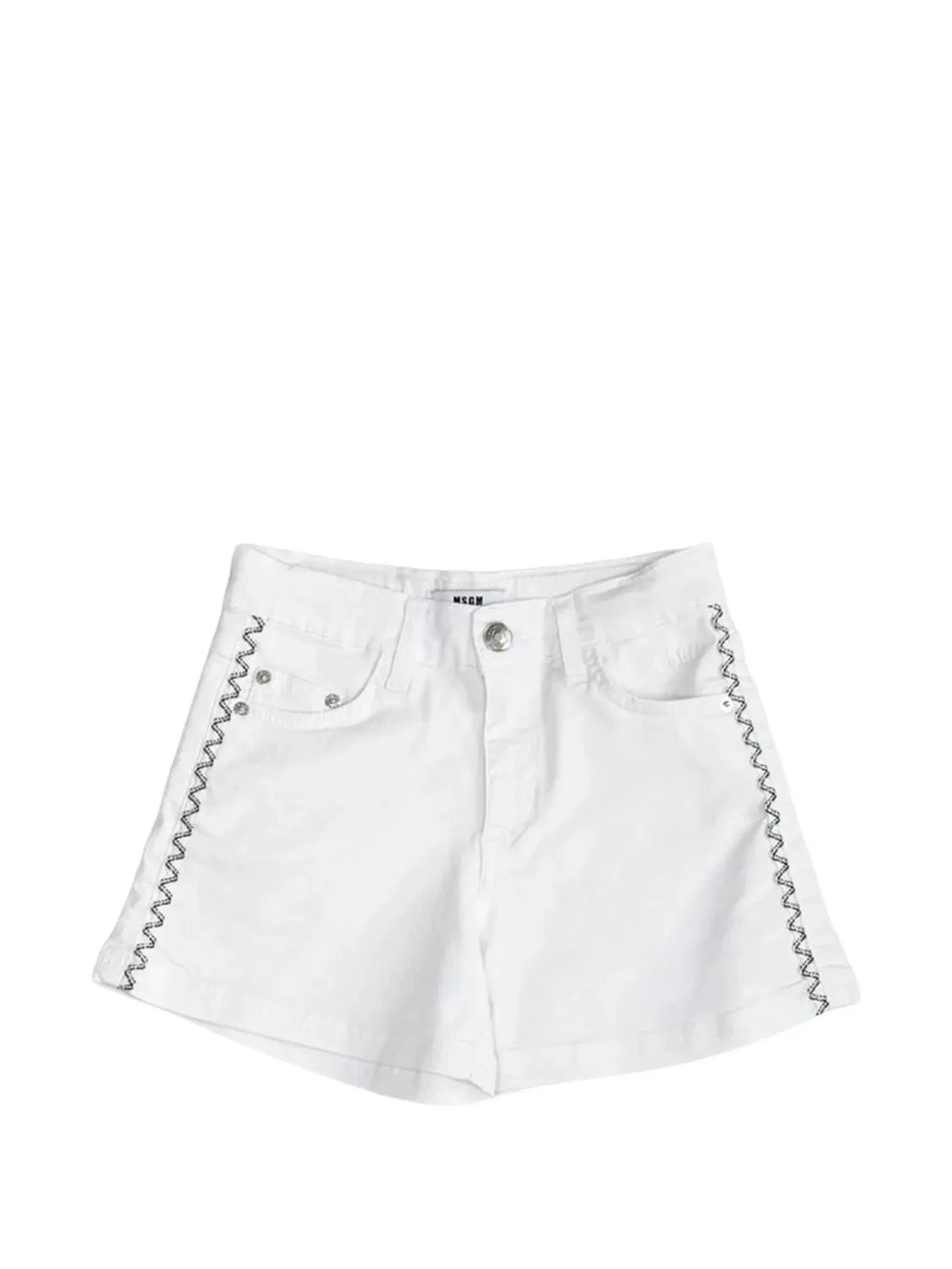 Шорты с вышивкой зигзаг белые MSGM, белый