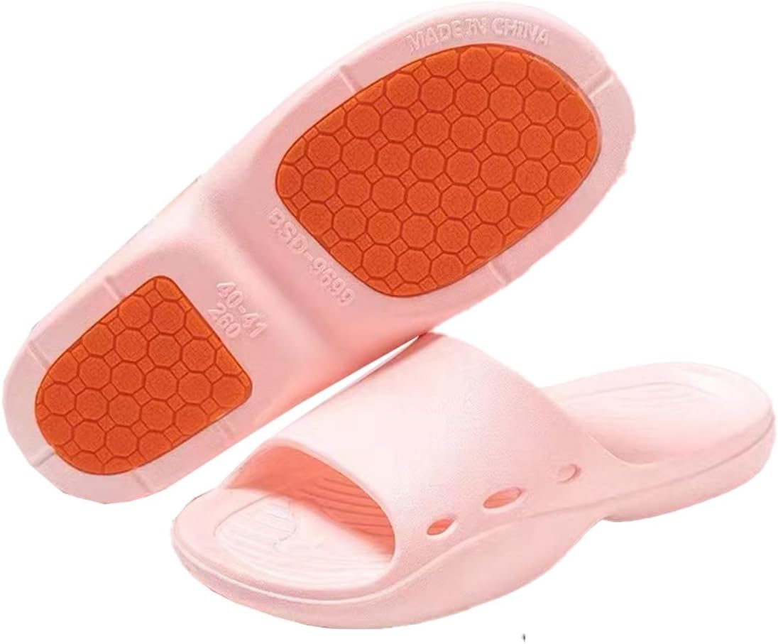 

Женские и мужские шлепанцы для душа oukisam, быстро сохнущие, легкая подошва, нескользящие шлепанцы для ванной, розовый