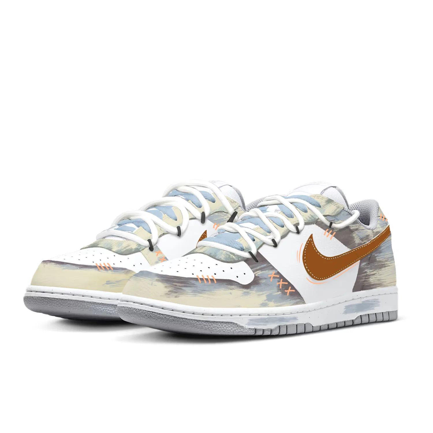 Кроссовки кожаные Nike Big Low Ecru — фото 4