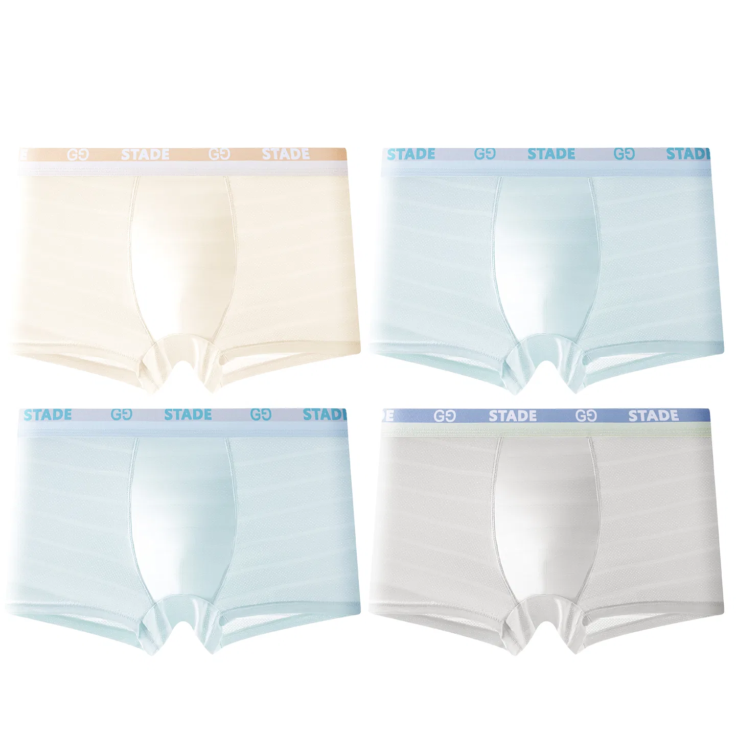 Детские трусы боксеры хлопковые Red bean, Цвет: Light Gray*1-Light Skin*1-Light Blue*2