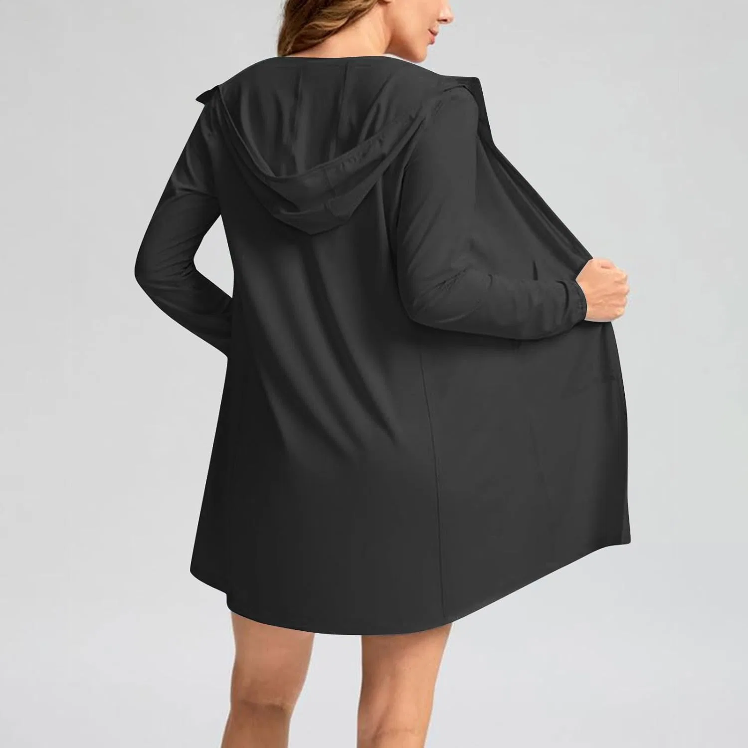Женская солнцезащитная кофта с капюшоном UPF 50+ Full Zip, Black — фото 4