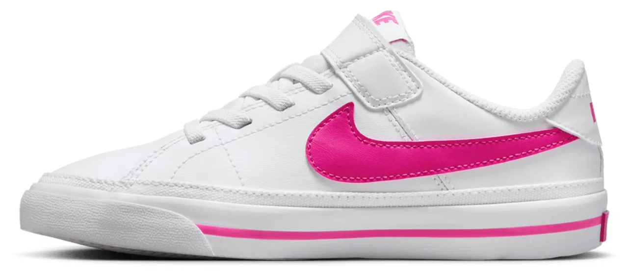 Кроссовки для мальчиков Court Legacy Nike, цвет White/Laser Fuchsia — фото 2