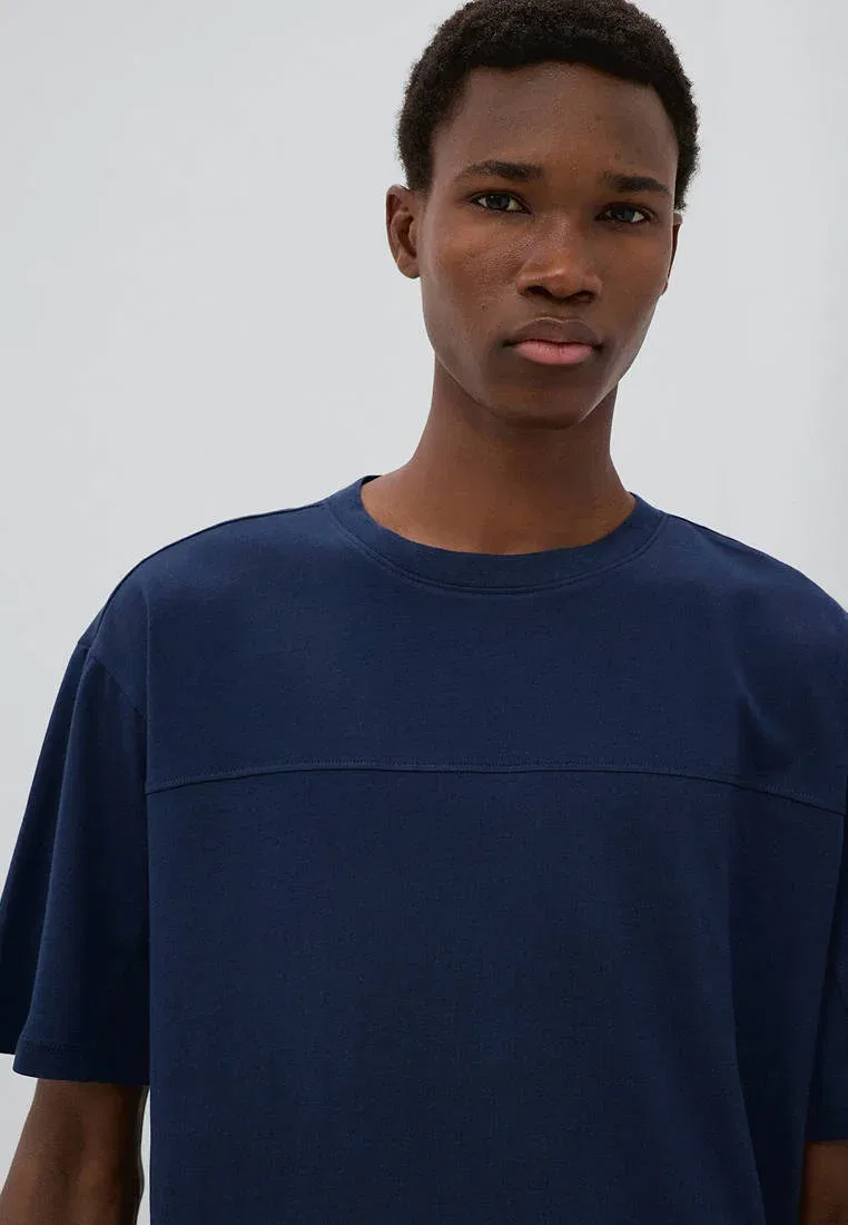 Подростковая - базовая футболка Mango Kids, Dark Blue — фото 3