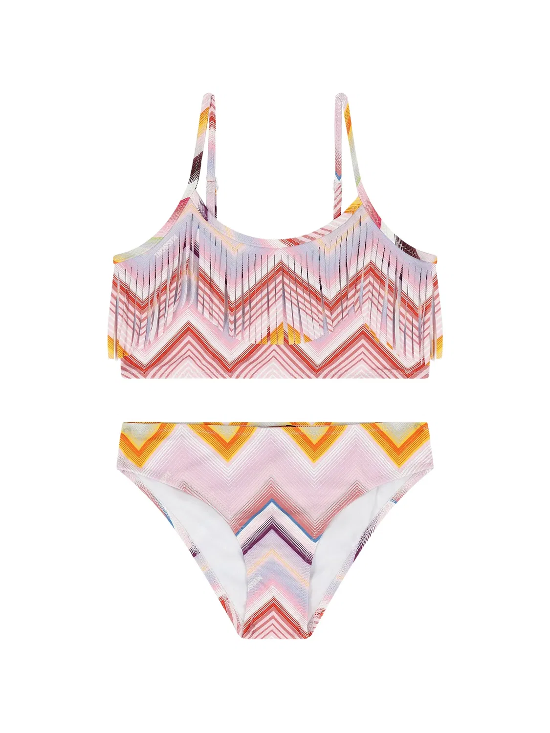 Бикини с узором зигзаг и бахромой Missoni Kids, розовый