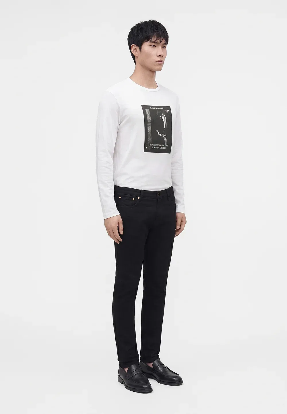 Брюки с карманами - джинсы зауженного кроя Emporio Armani, Black Denim — фото 4