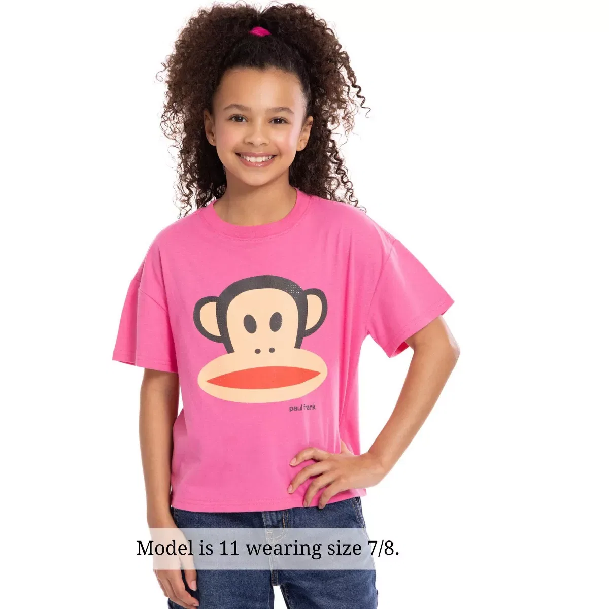 Детское футболка с принтом Paul Frank Oversized Drop Shoulder T-Shirt Paul Frank, Pink — фото 2