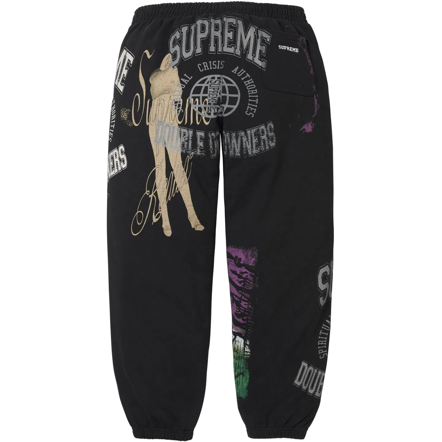 Детские спортивные штаны из трикотажа Supreme Knitted Sweatpants, Черный — фото 3