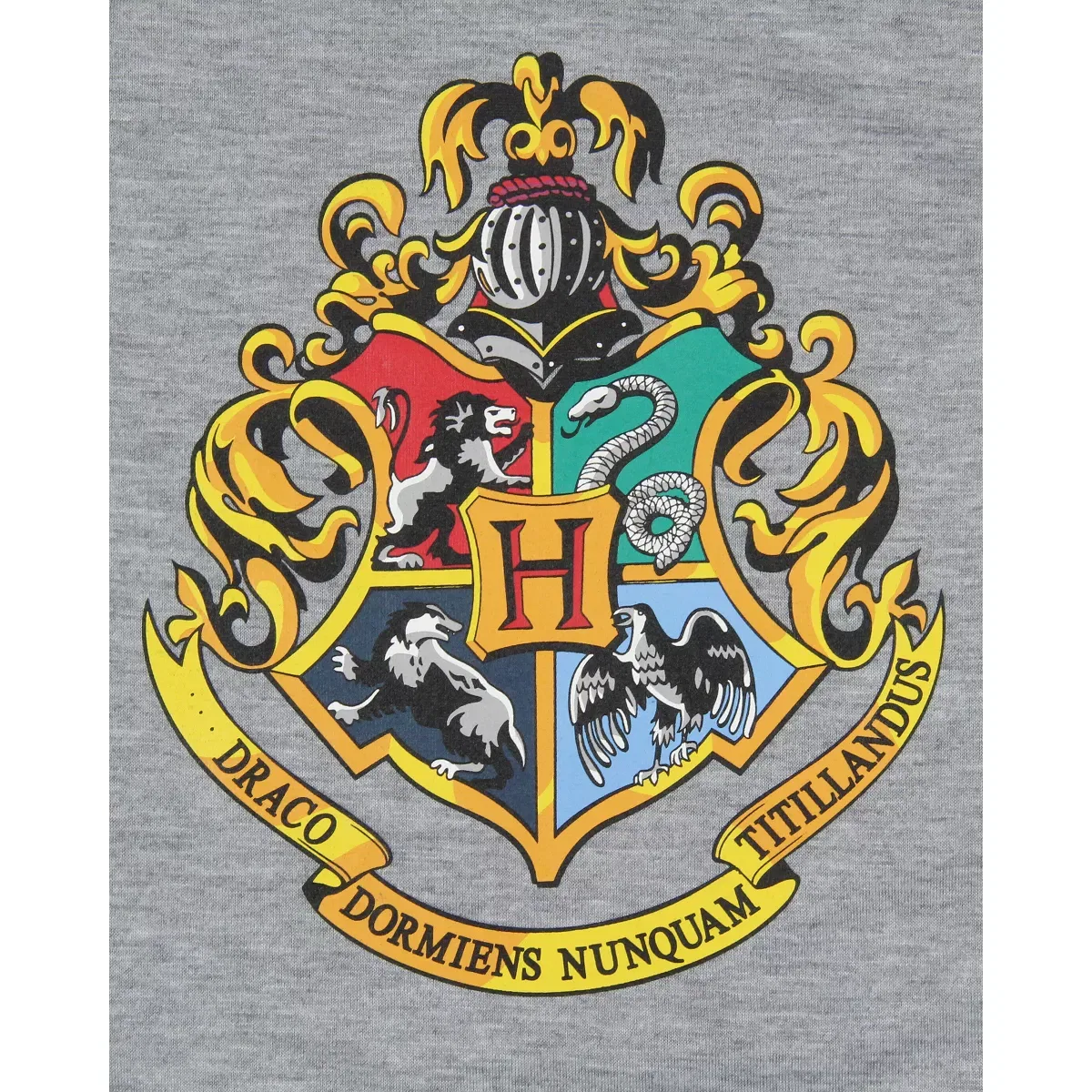Детская ночная рубашка для девочек с принтом Hogwarts Castle Crest Harry Potter, Grey — фото 3