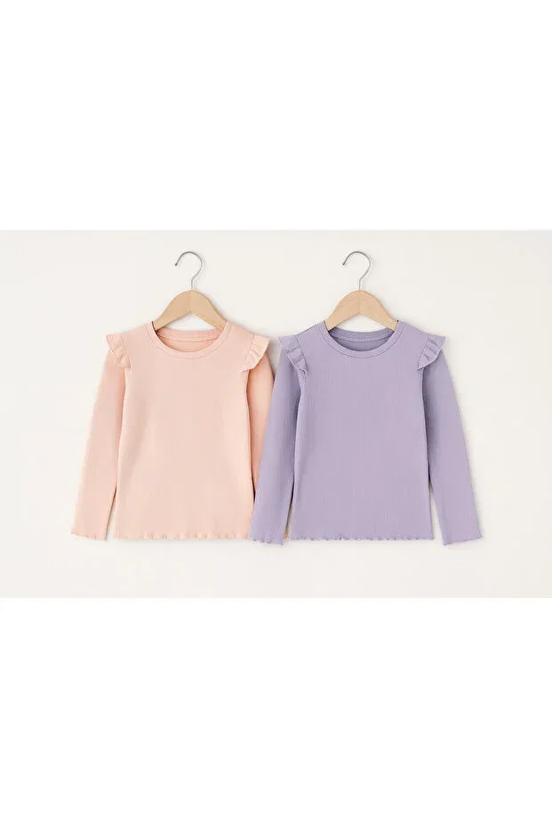Детский комплект маек с длинным рукавом Smile Kids, Purple Pink