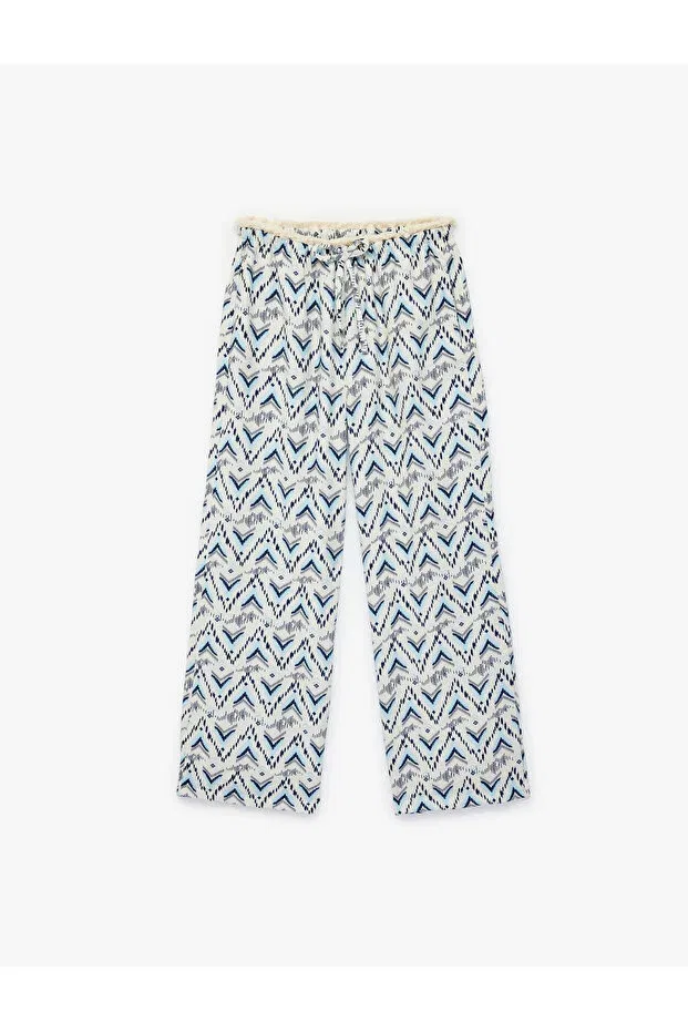 Детские брюки для девочек с принтом Koton, Blue Patterned — фото 3