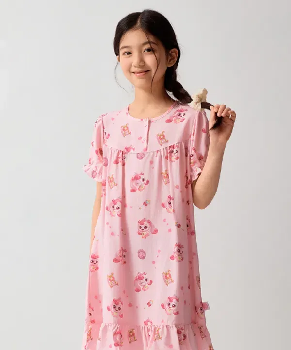 Пижама-платье с коротким рукавом, Catch Tiniping 6, Spao Kids, розовый