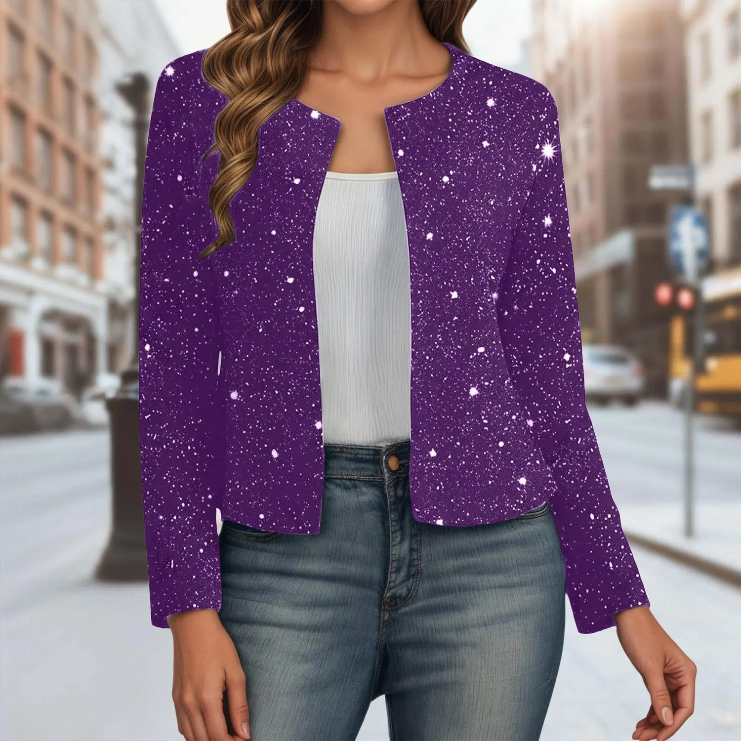 Женская куртка с пайетками Disco Jacket, Lilac — фото 2