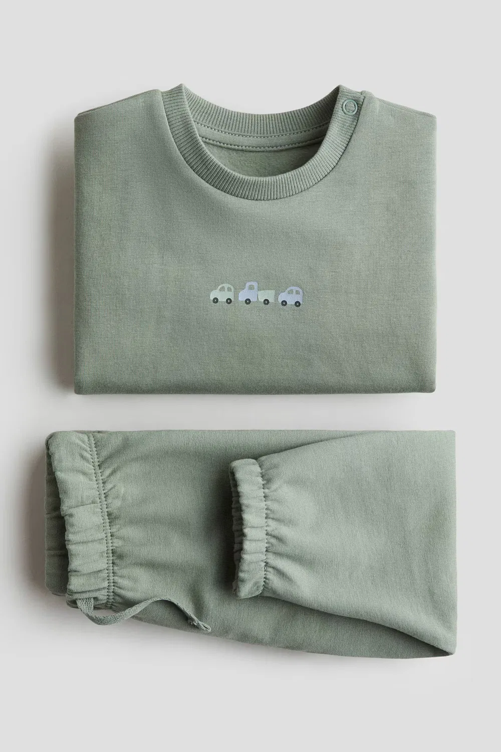 Комплект из двух толстовок H&M, Mattgrün/Autos — фото 2