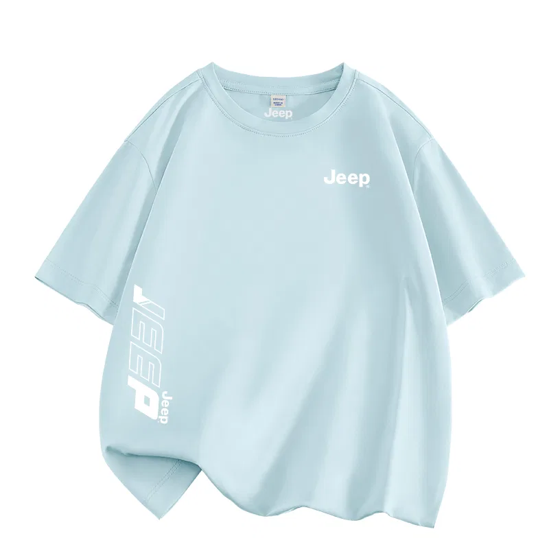 Детская футболка с коротким рукавом Jeep, Light Blue/White