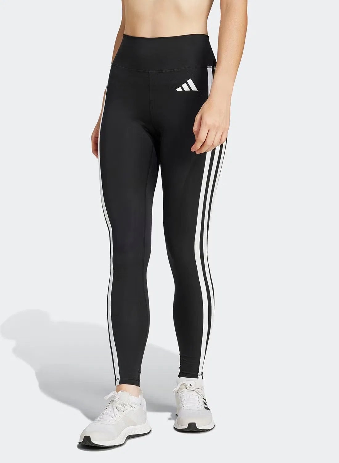 Леггинсы с 3 полосками Optimé Essentials 3-Stripes Adidas, черный