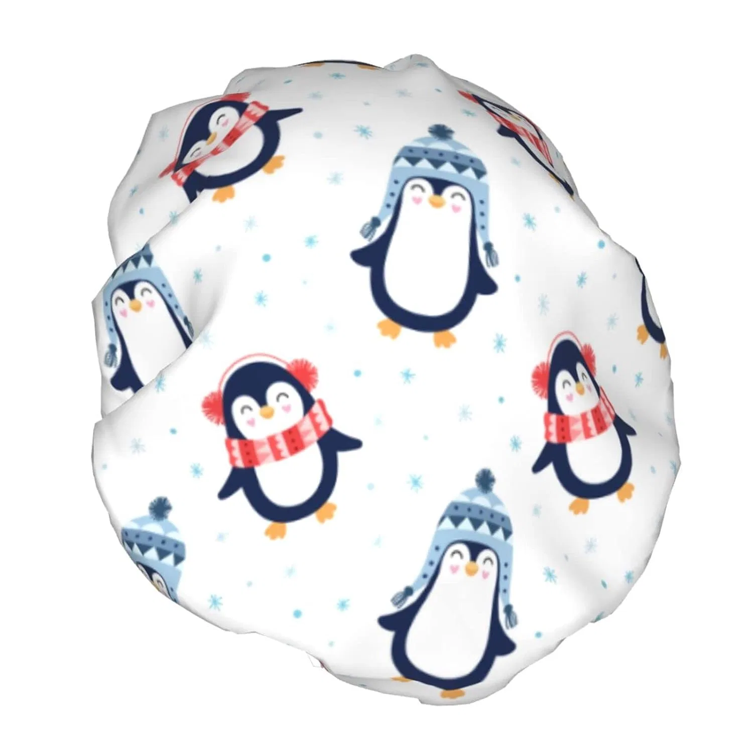 Шапочка для душа SJOAOAA, One Size, Penguins Snow Snowflakes — фото 2
