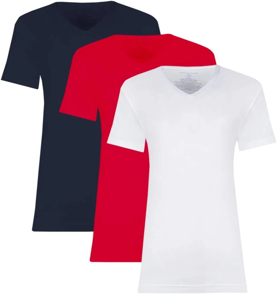 Мужская футболка с V-образным вырезом Tommy Hilfiger, Mahogany Assorted