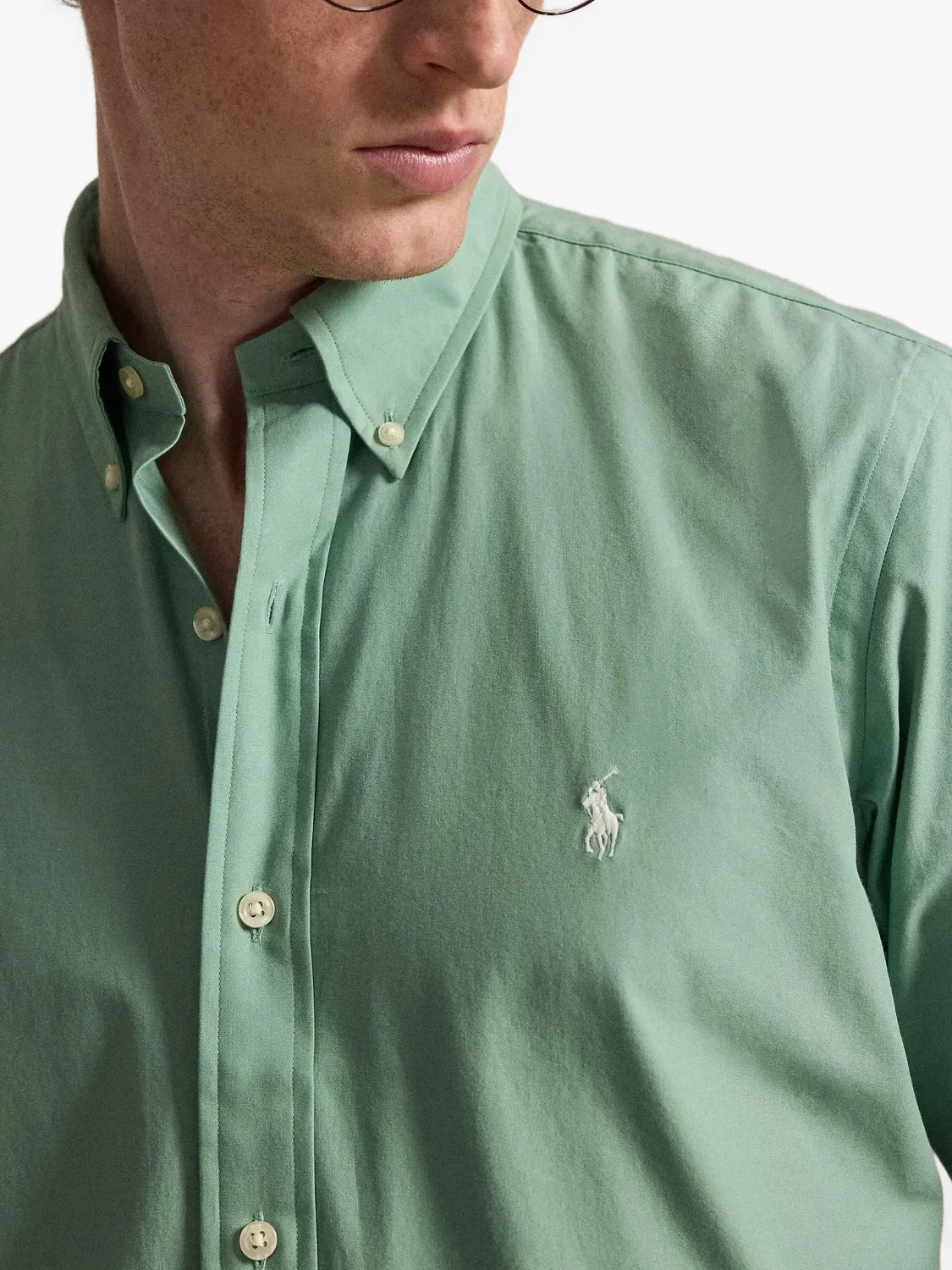 Рубашка с пуговичным воротником, зеленая Polo Ralph Lauren, зеленый — фото 2