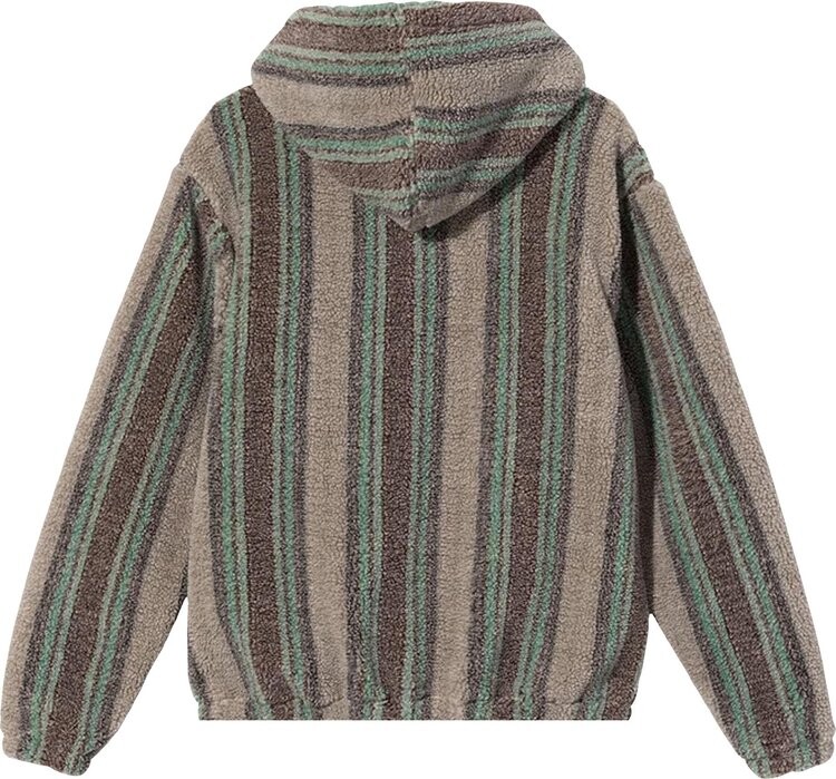 Худи Stussy Stripe Sherpa Hoodie 'Tannin', разноцветный — фото 3
