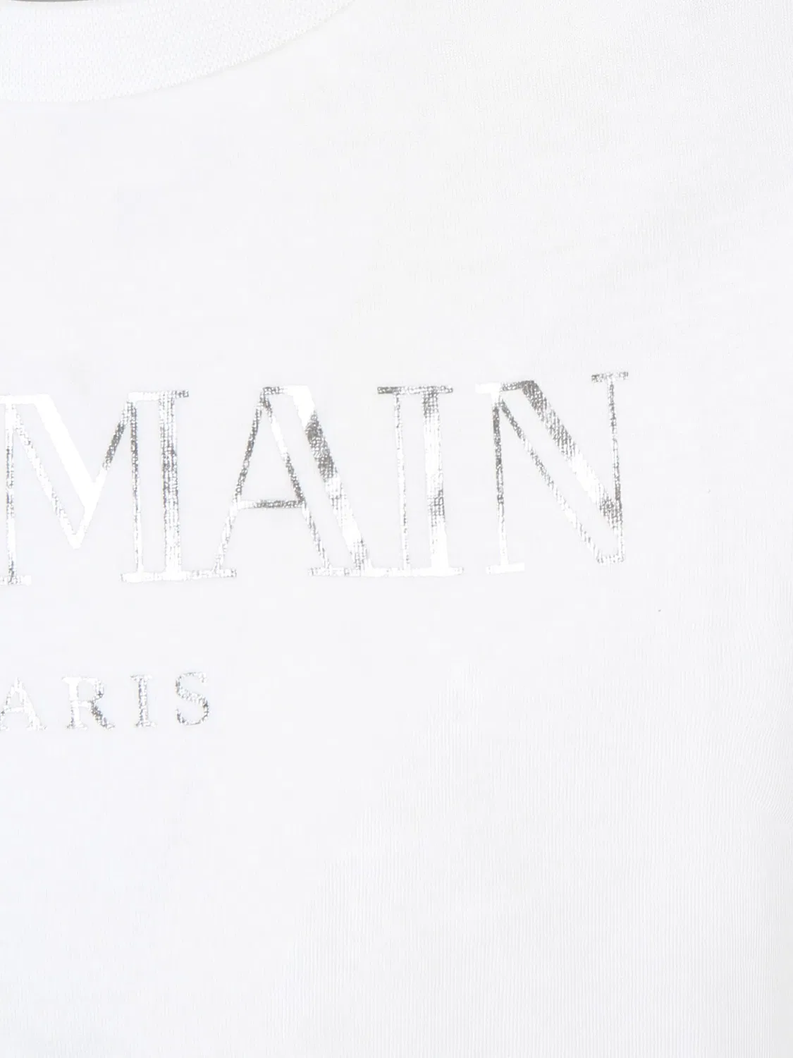 Футболка с принтом логотипа из органического хлопка Balmain, белый — фото 3