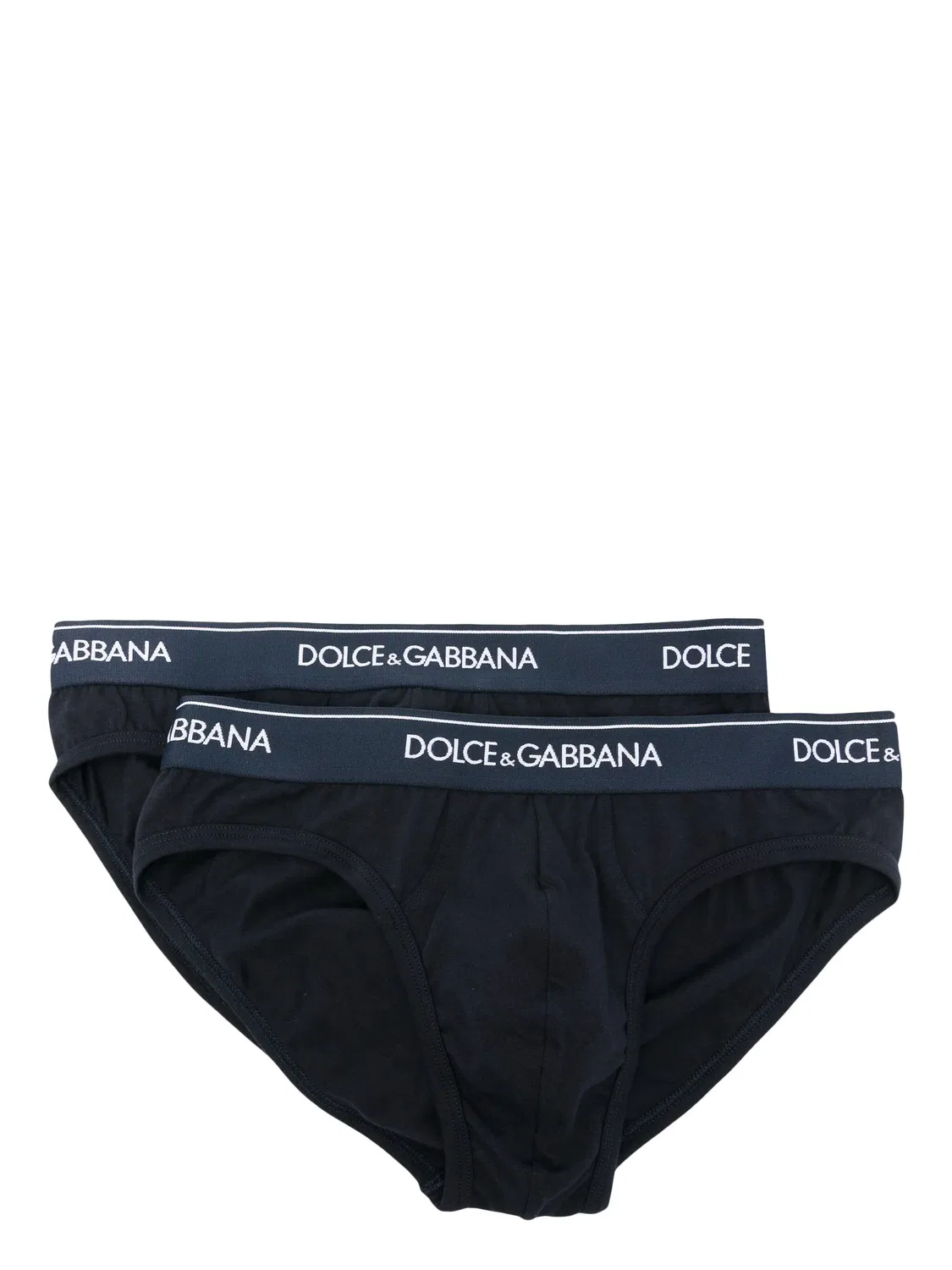 Трусы-слип с логотипом Dolce & Gabbana (упаковка из двух), темно-синий
