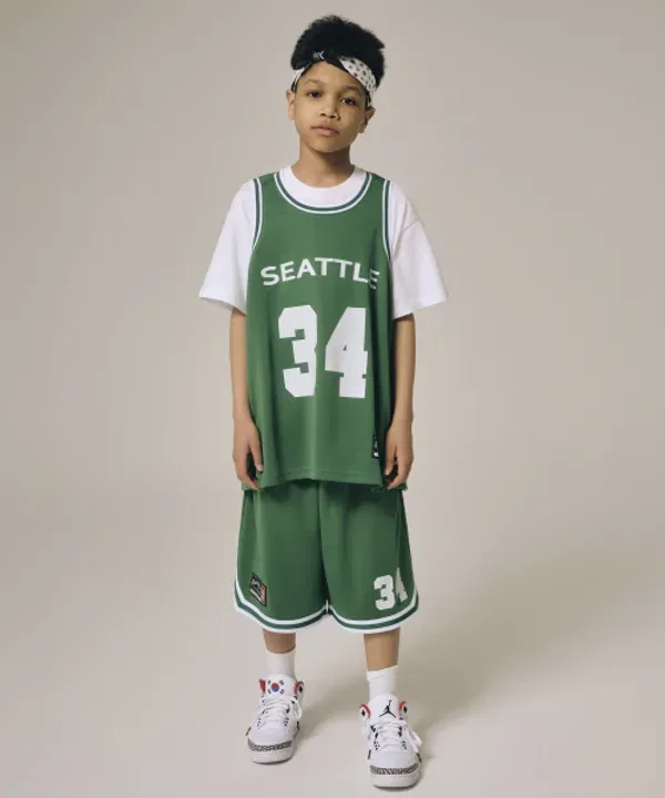 Шорты баскетбольные Giant Fit, Takeasy Kids, зеленый — фото 4