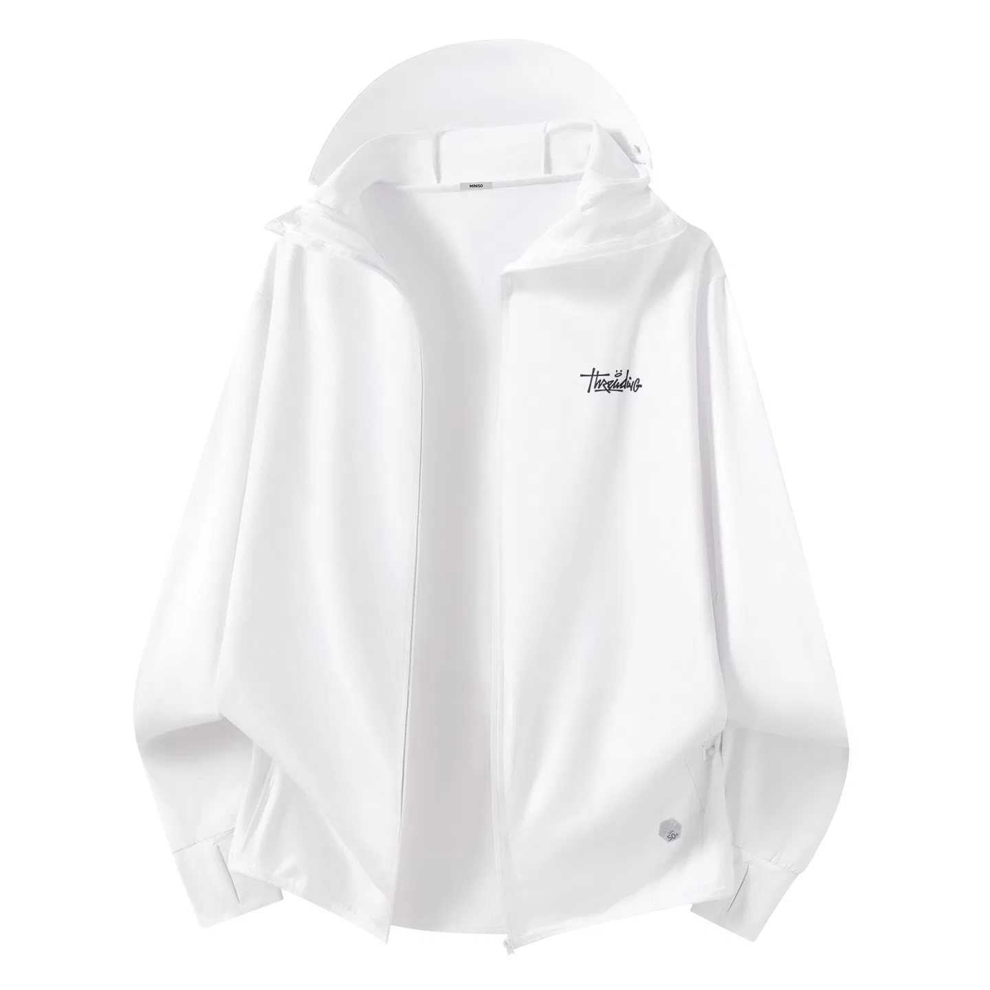 Детская солнцезащитная куртка с отстегивающимся козырьком MINISO, White (Thought Spreading Chest Logo)