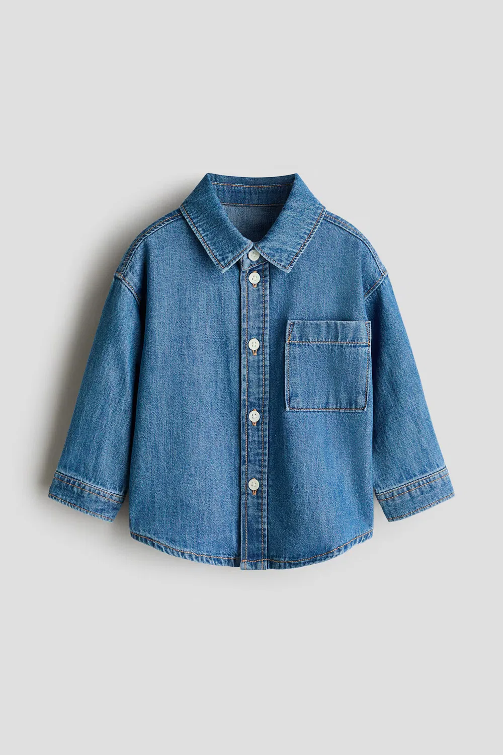 Джинсовая рубашка H&M, Denimblau — фото 4