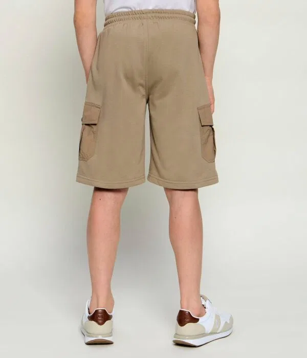 Детские шорты для мальчиков хлопковые Relaxed Fit Aeronautica Militare, бежевый — фото 3