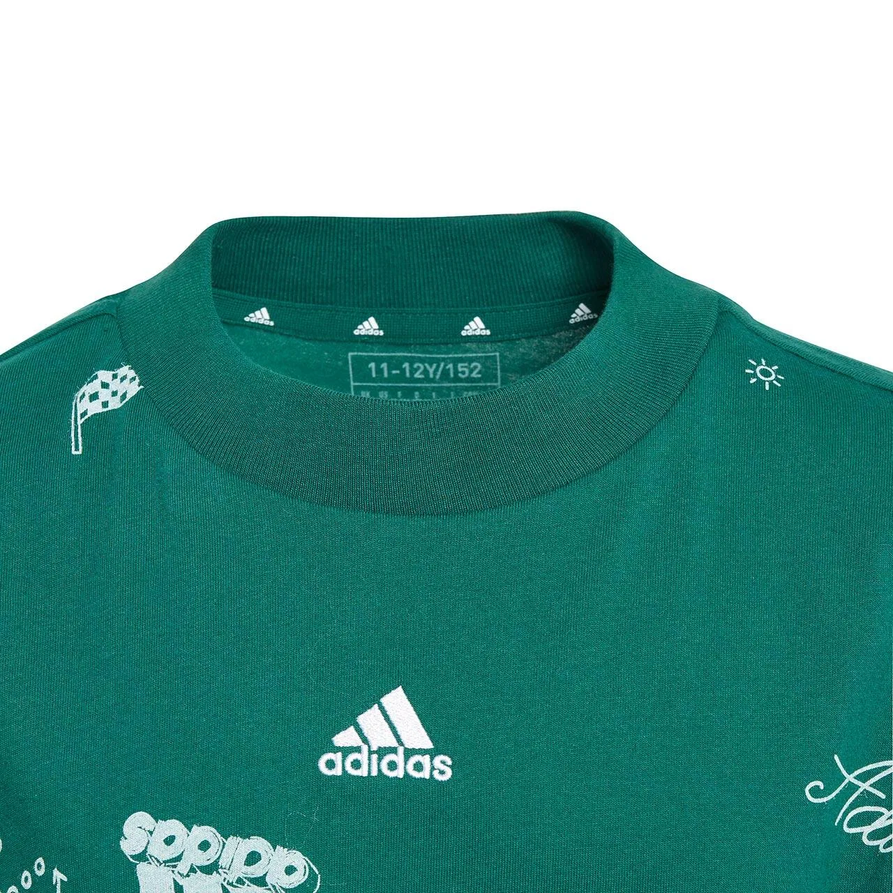 Детская футболка с принтом Brand Love Allover Print Adidas, Grun — фото 3