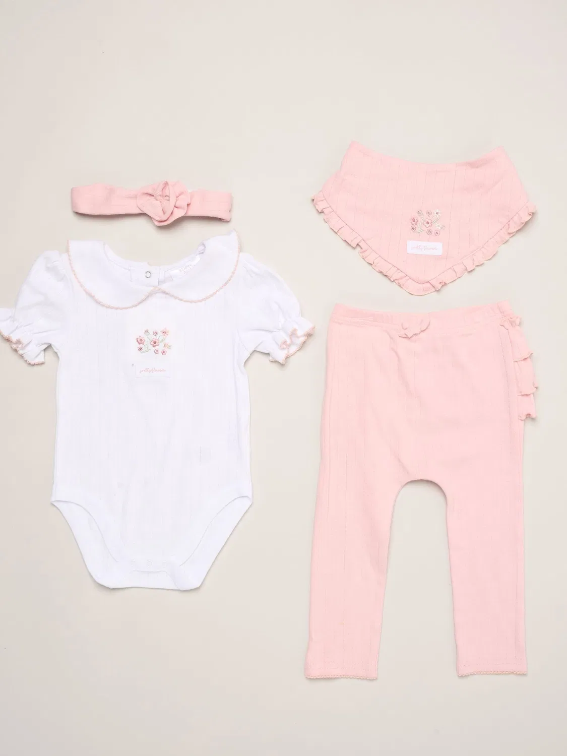 Комплект одежды для новорожденных, Teddy Print Rock-A-Bye Baby Boutique, розовый