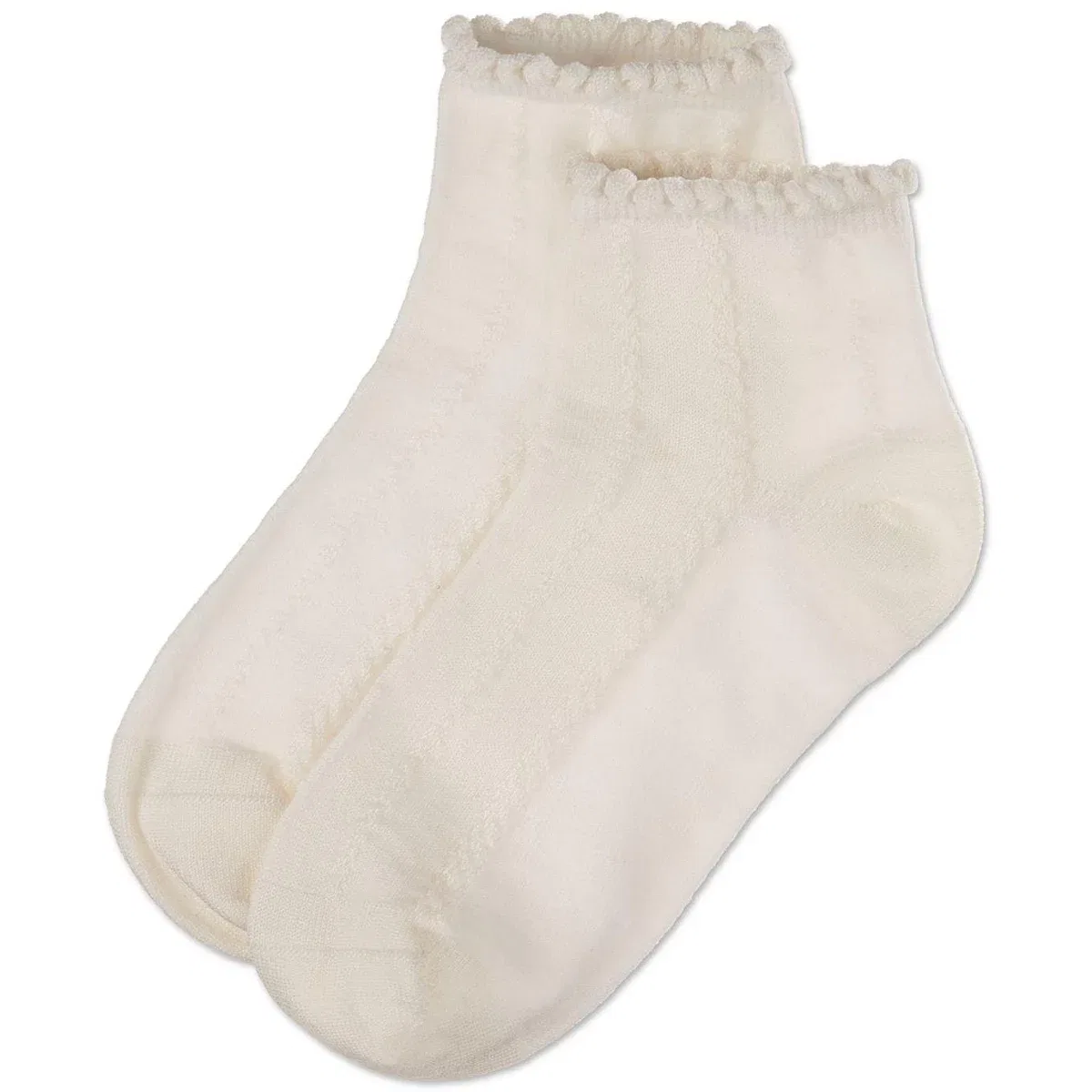 Детские хлопковые носки-следки Rope Stitch Anklet Socks LEGWEAR, Winter White — фото 3