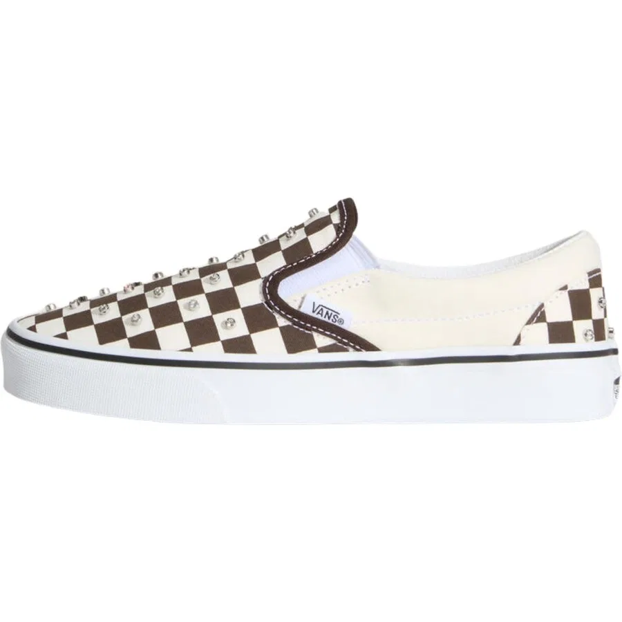 Кеды классические slip-on Vans Classic Slip-On, Коричнево-белый — фото 3