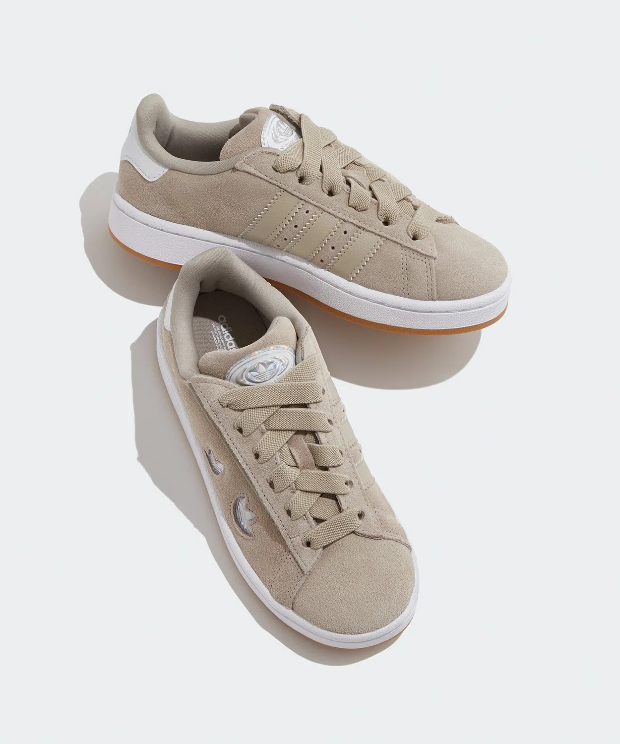 Детские кроссовки со светящейся подошвой Campus 00s LED Lights Comfort Closure Elastic Lace Adidas, Beige