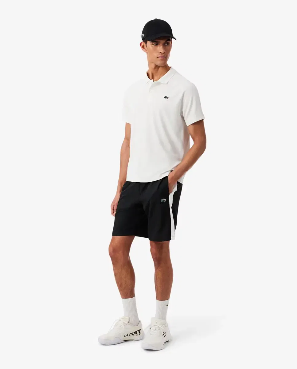 Мужские спортивные шорты с контрастной полосой Lacoste, Negro — фото 4