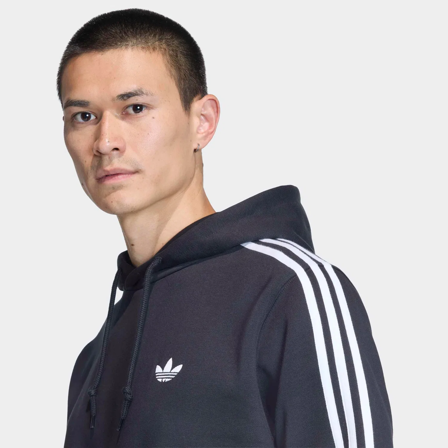 Мужской худи с тремя полосками Adidas Originals, Black — фото 3
