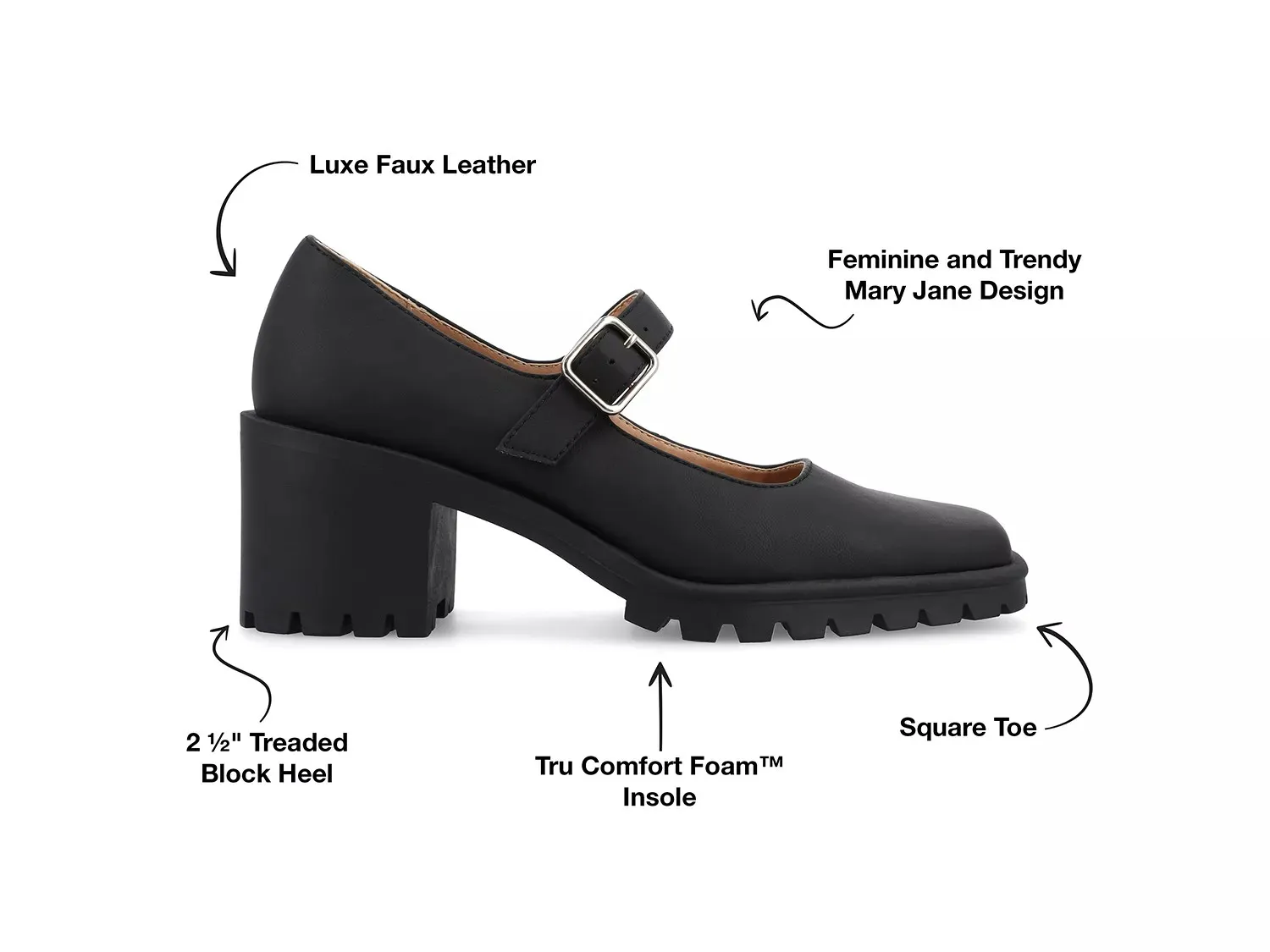 Journee Collection Туфли-лодочки Gladys Pump из коллекции Journee, черные — фото 3