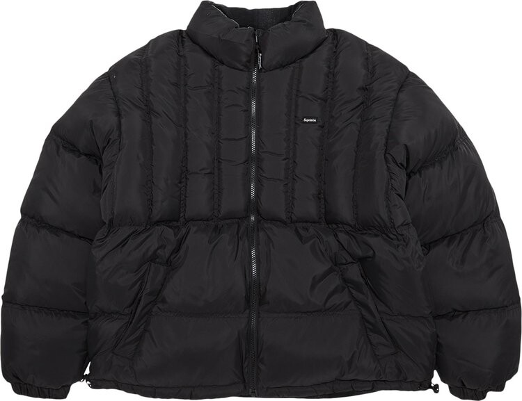 

Пуховик Supreme Flannel Reversible Puffer Jacket 'Black', черный