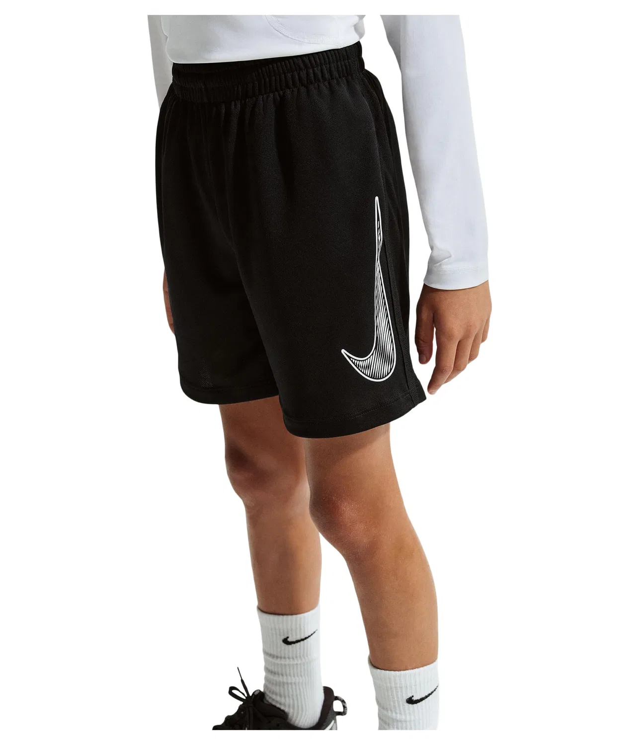 Тренировочные шорты Multi Dri-FIT (для детей постарше) Nike Kids, Black/White — фото 2